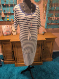LuLaRoe Striped Midi Dress - Navy
