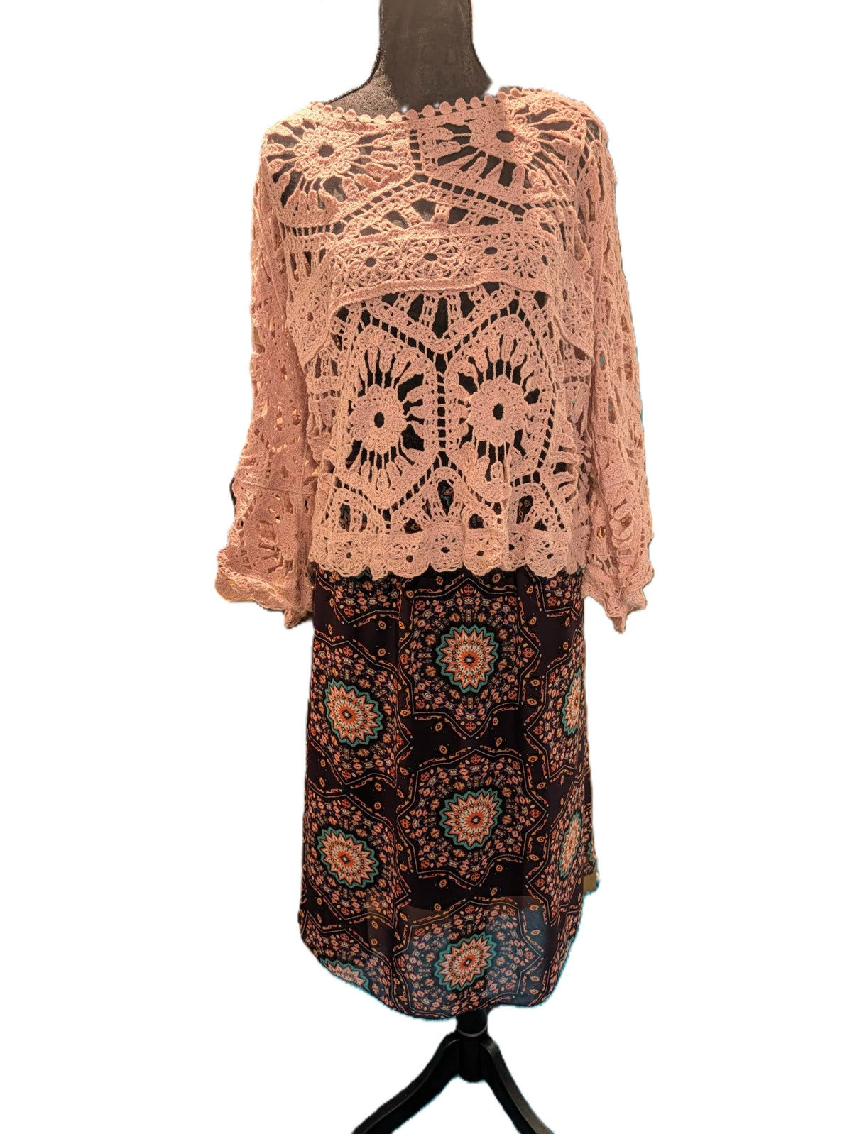 Boho Medallion Print Skirt – Desert Mosaic