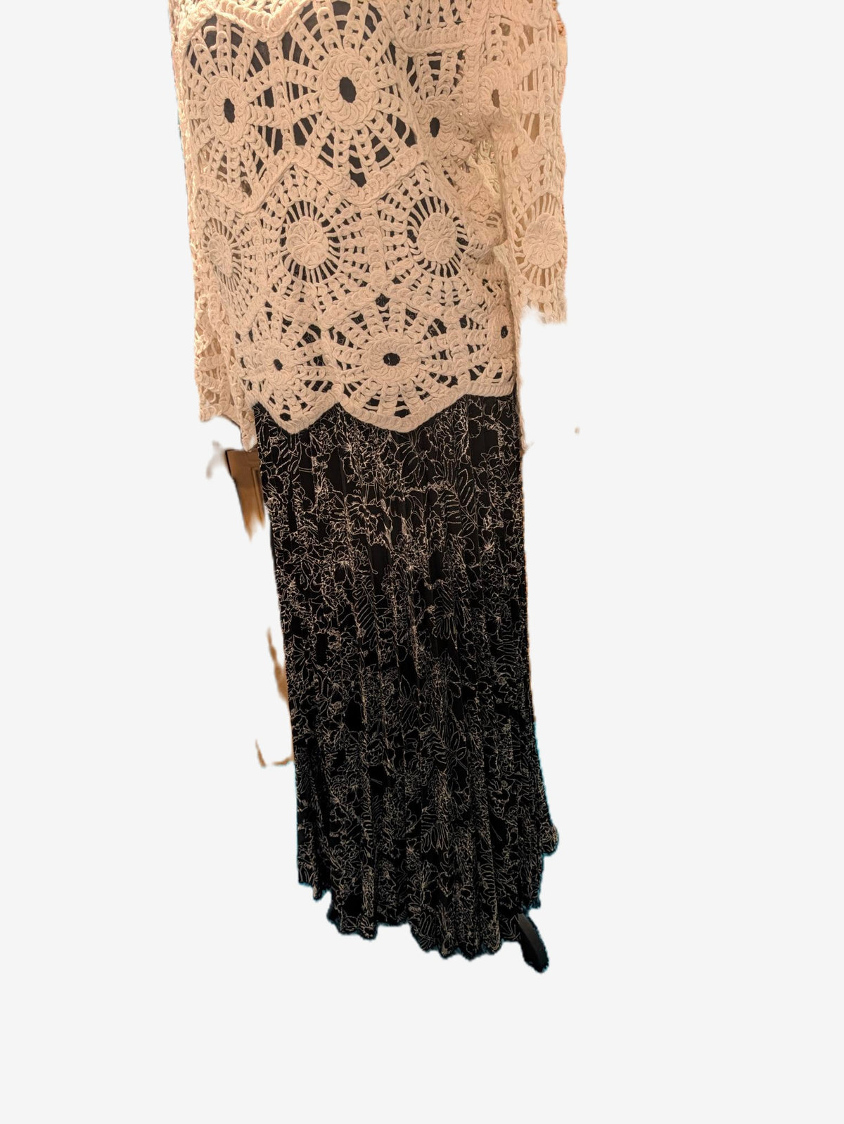 Boho Black Floral Maxi Wrap Skirt – Moonlit Garden