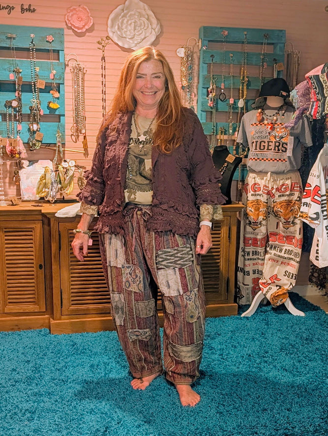 Jaded Gypsy Chunky Knit Fringe Cardigan – Maroon Textured Boho Layering Piece | Boho Boutique Clothing