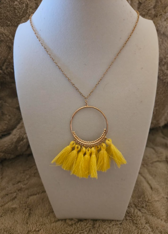 Golden Ring Pendant Necklace