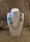 Turquoise Oval Link Statement Necklace