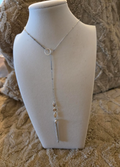 Silver Lariat Bar Pendant Necklace