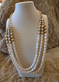 “Gilded Ivory” Multi‑Strand Beaded Necklace