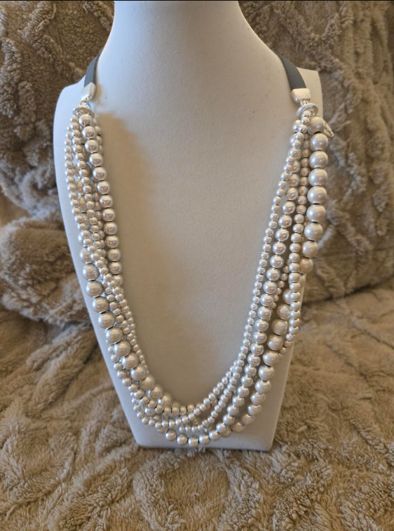 “Ivory Layers” Multi‑Strand Pearl Necklace