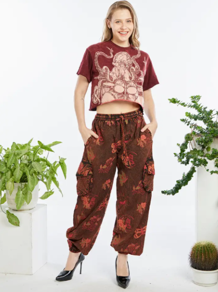 Kathmandu Imports Artisan Joggers – Himalayan Bloom-Boho Boutique Clothing
