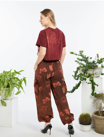 Kathmandu Imports Artisan Joggers – Himalayan Bloom-Boho Boutique Clothing