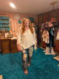 Jaded Gypsy Fringe Top – Cream Boho Shabby‑Chic Layering Piece | Boho Boutique Clothing