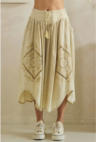 Oli & Hali Wide‑Leg Linen Bohemian Pants – Natural Beige Flow Pants | Boho Boutique Clothing
