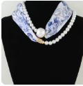 Azure Silk and Pearl Harmony Necklace