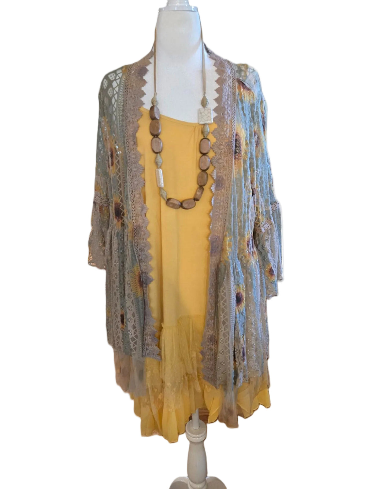Lace Kimono – Sunflower Whisper