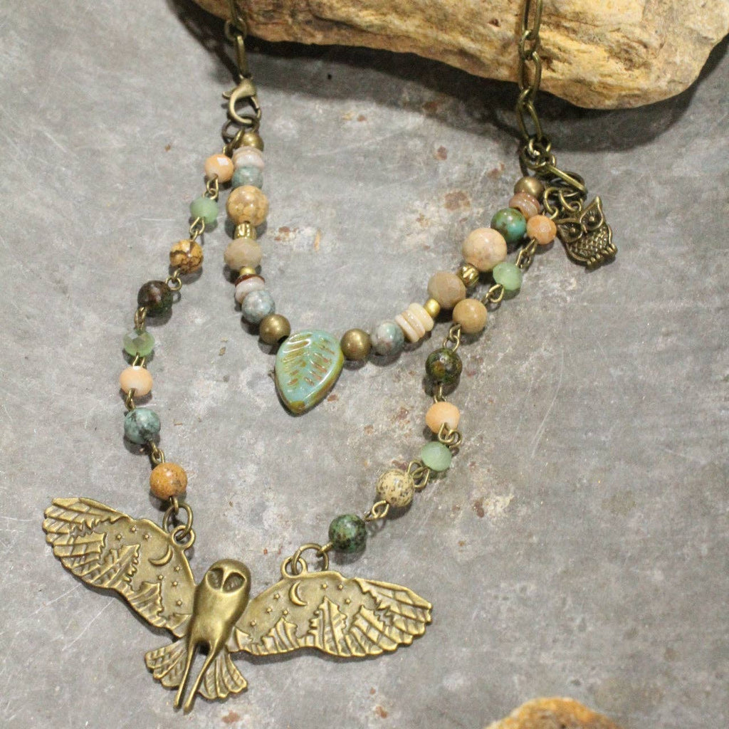 Spread Your Wings Owl Layered Necklace