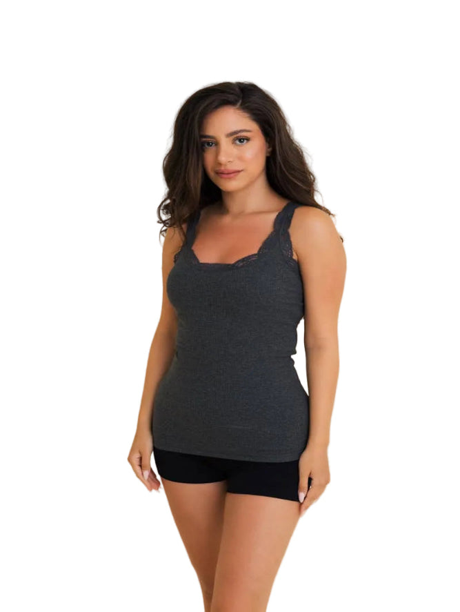Leto Cotton Knit Tank – Black & Cream Two‑Tone Sleeveless Top | Boho Boutique Clothing
