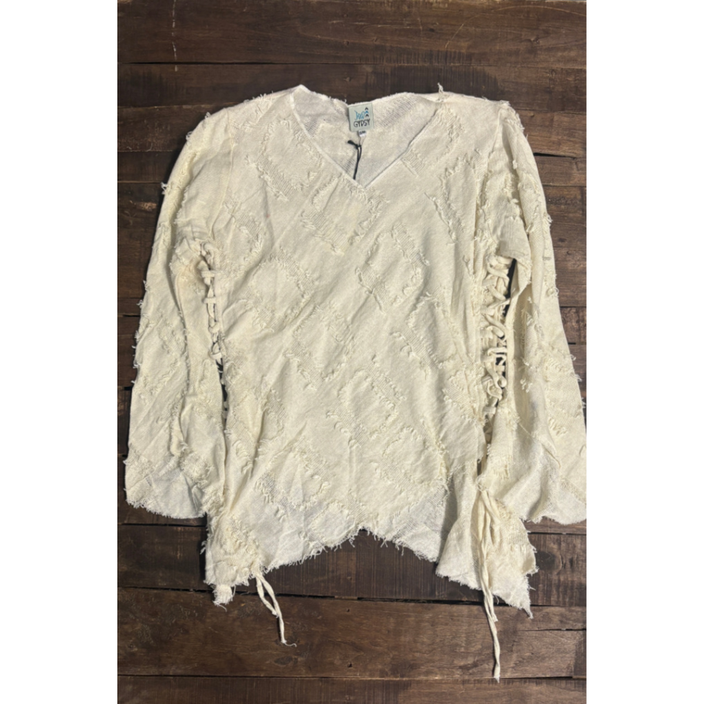 Jaded Gypsy Fringe Top – Cream Boho Shabby‑Chic Layering Piece | Boho Boutique Clothing