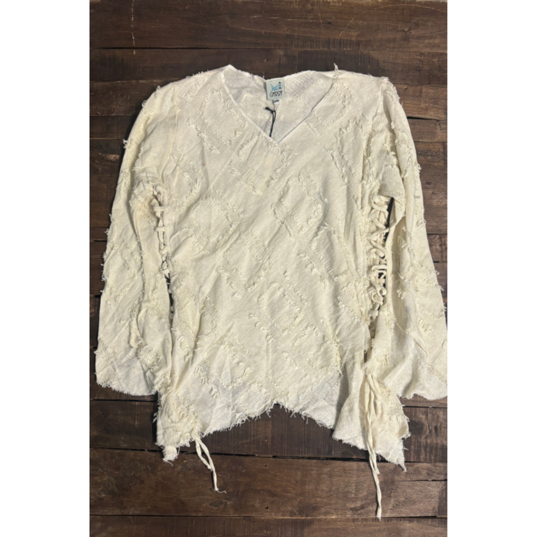 Jaded Gypsy Fringe Top – Cream Boho Shabby‑Chic Layering Piece | Boho Boutique Clothing