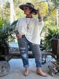 Jaded Gypsy Be Free Top - Jaded Gypsy Oversized Boho Top – White Free‑Spirit Shabby‑Chic Blouse | Boho Boutique Clothing