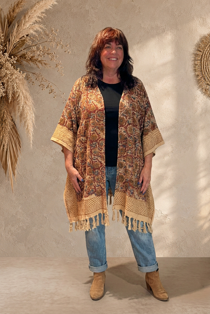 Fall Breeze Kimono– Bohemian Open Front Layering Cardigan | Boho Boutique Clothing