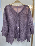 Embroidered Cotton Blend Top – Vintage Floral Lace Boho Top | Boho Boutique