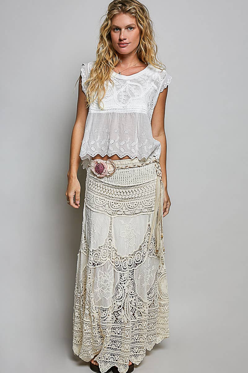POL Adjustable Double Rose Tie Belt – Floral Boho Waist Cinch Accessory | Boutique Styling Essential