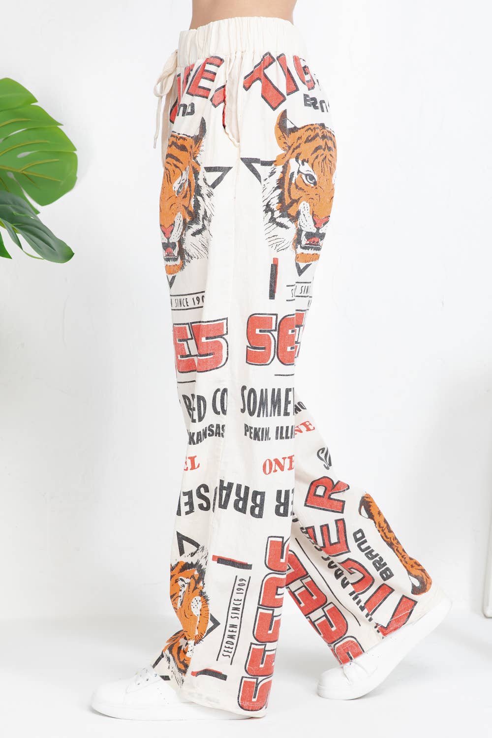 Kathmandu Imports Cotton Tiger Graphic Pants – Cross Territory Kalamansi | Boho Boutique Clothing