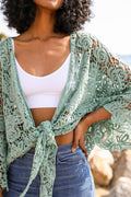 Leto Accessories - Summer Crochet Floral Petal Kimono Wrap ☀️
