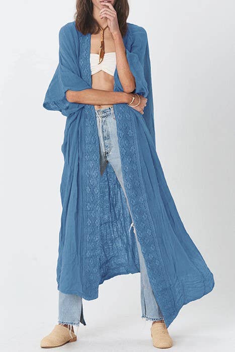 Rosa Clothing - Lightweight Duster Cardigan – Boho Open Front Maxi Kimono | Boho Boutique Clothing
