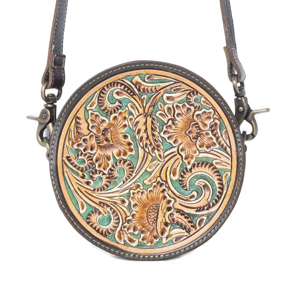 Myra Bag - Magnolia Lane Hand-Tooled Round Bag