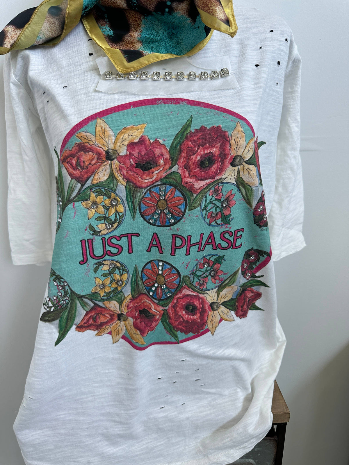 A Rare Bird It's Just a Phase Tattered Shirt-Boho Boutique Clothing