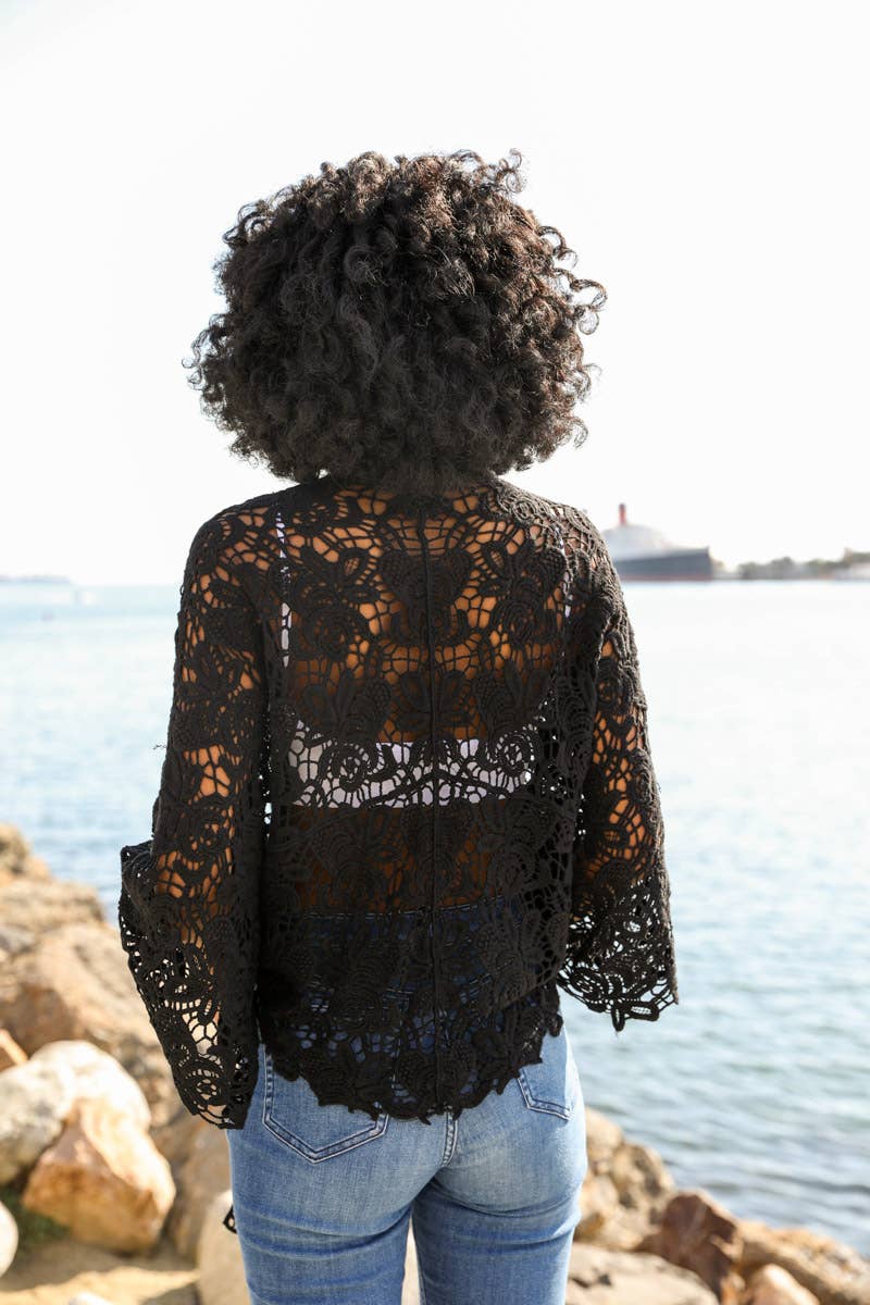 Leto Accessories - Summer Crochet Floral Petal Kimono Wrap ☀️