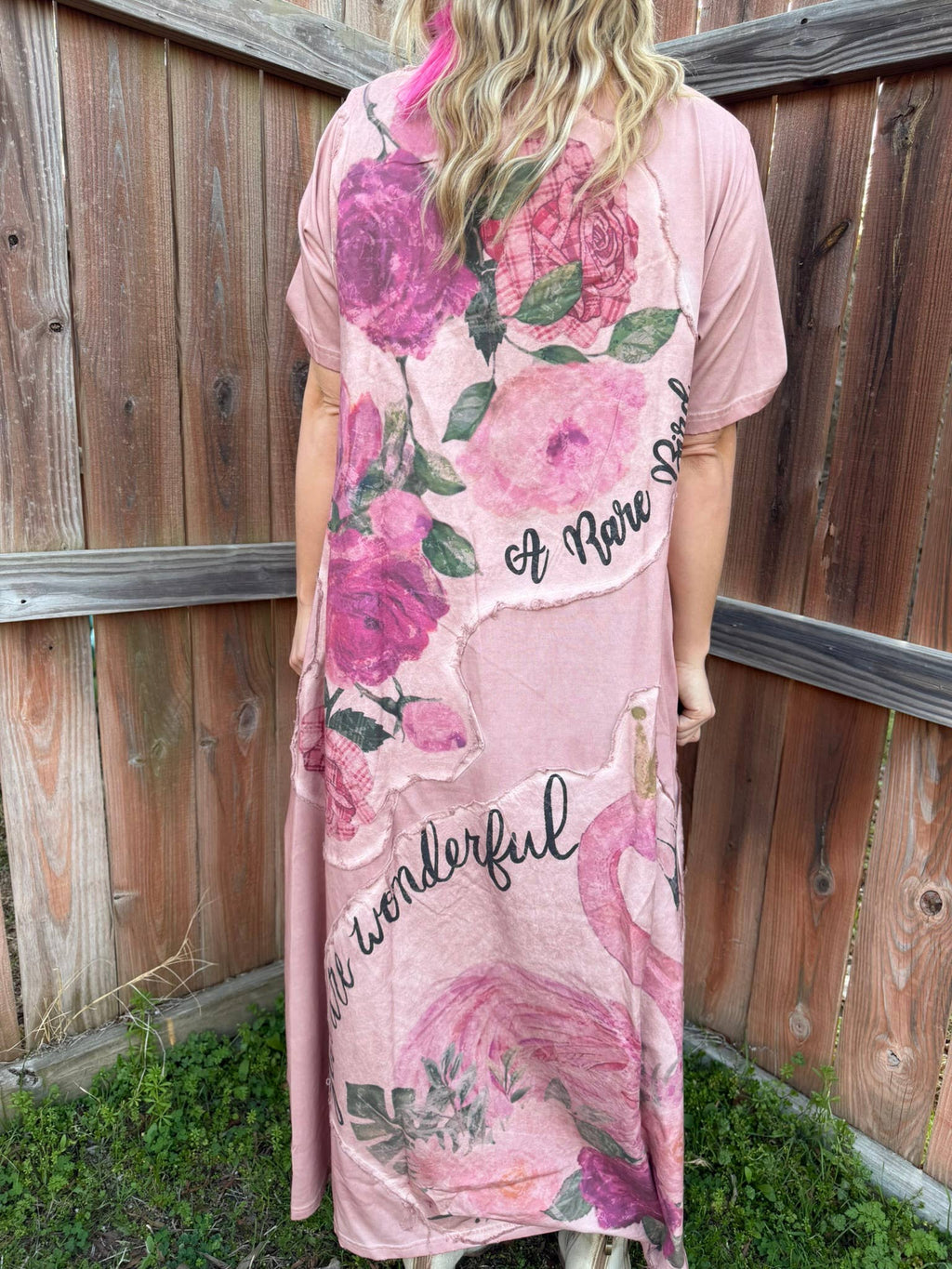 A Rare Bird-Pink Flamingo T-Shirt Dress-Boho Boutique Clothing
