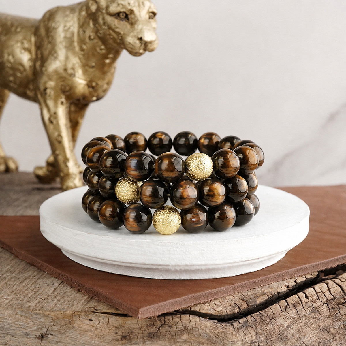 Chunky Beaded Stretch Bracelet Set – Fall Glow: Peacock