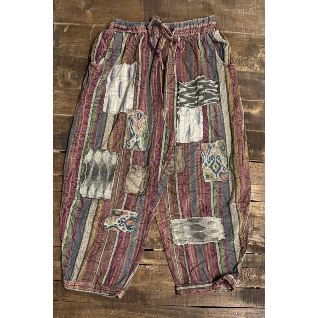 Jaded Gypsy Boho Patchwork Pants – Earth‑Tone Wide‑Leg Shabby‑Chic Bottoms | Boho Boutique Clothing