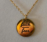 “Faith Over Fear” Gold Pendant Necklace
