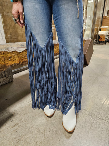 Fringe Denim Pants – Boho Rodeo Edition