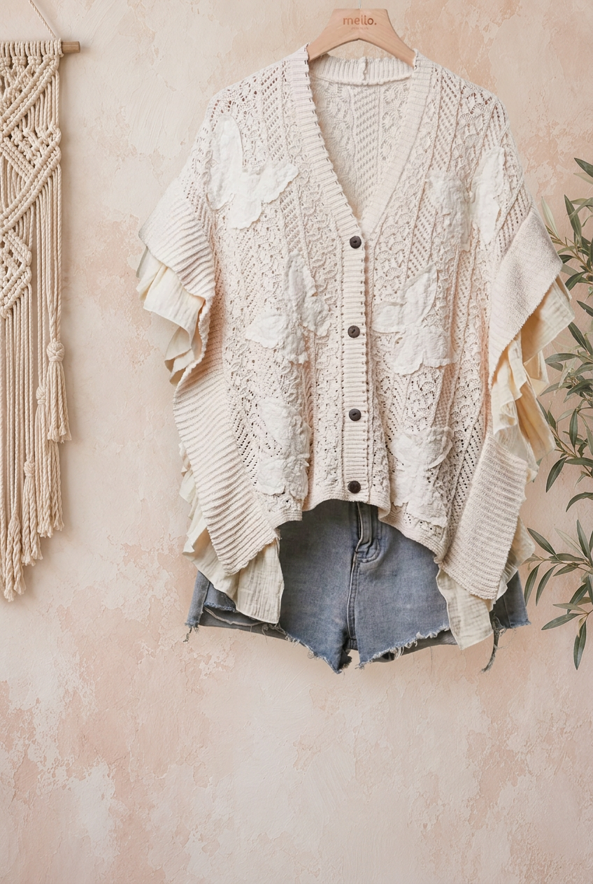 Front hanging view with beige backdrop