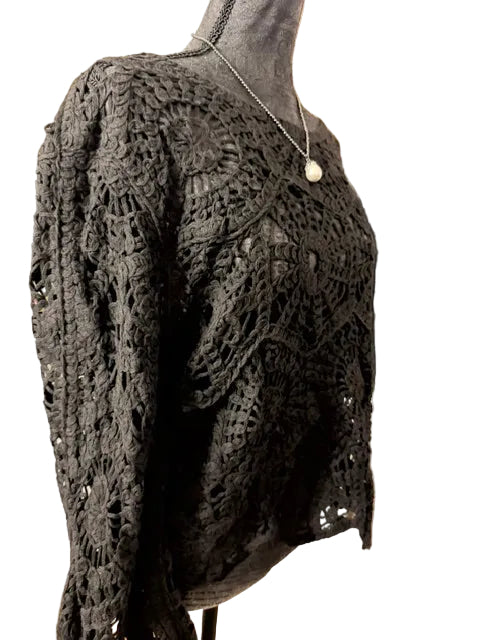Crochet Lace Top – Midnight Bloom