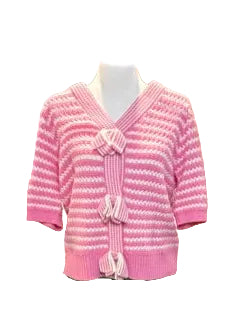 Candystripe Bow Cardigan – Blush Delight
