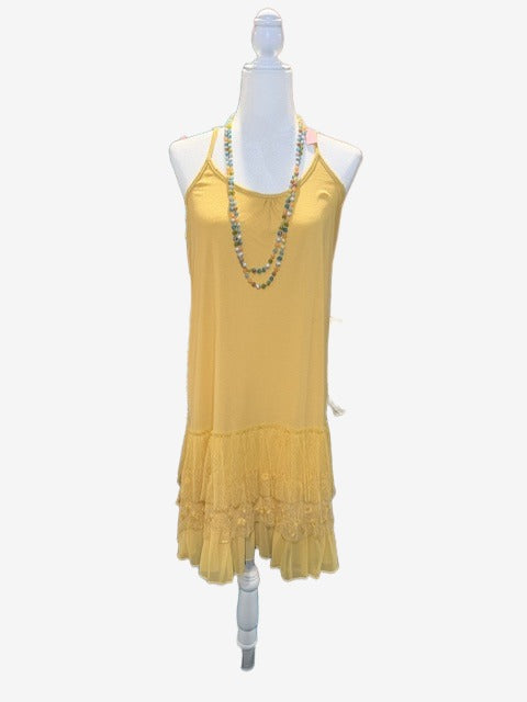 Lace Hem Slip Dress – Golden Glow
